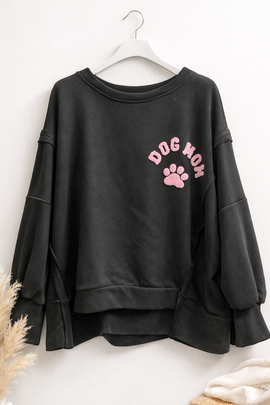 Sweater „Dog Mom“ Baumwolle mit Backprint