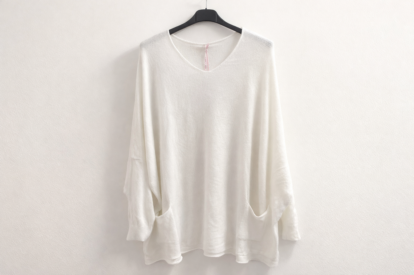 Oversize Pullover mit Taschen in weiß