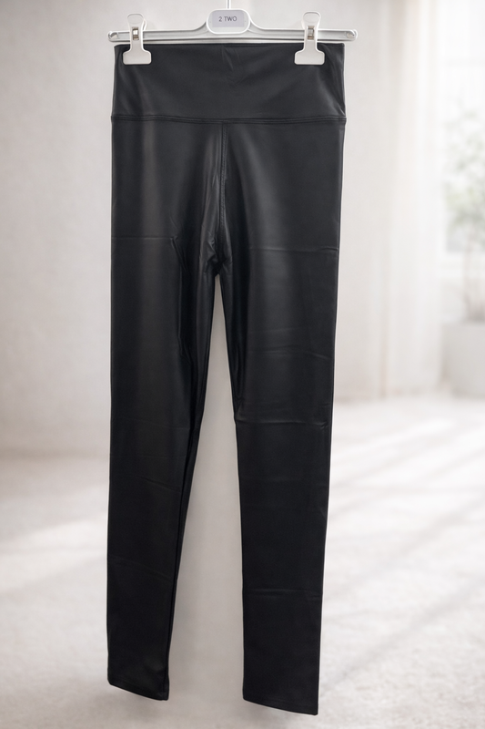 Matt Lederleggins schwarz