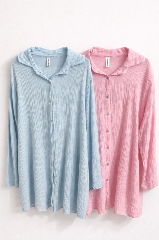 Musselinbluse Lang Plus Size