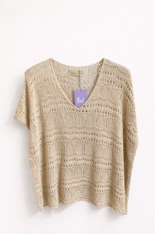 Häkelshirt mit V-Ausschnitt