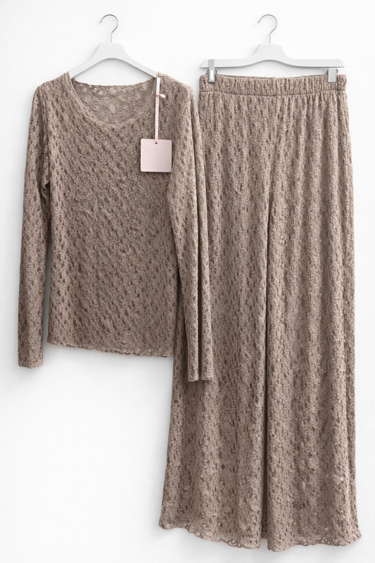 Spitzen Set "Julia" Taupe