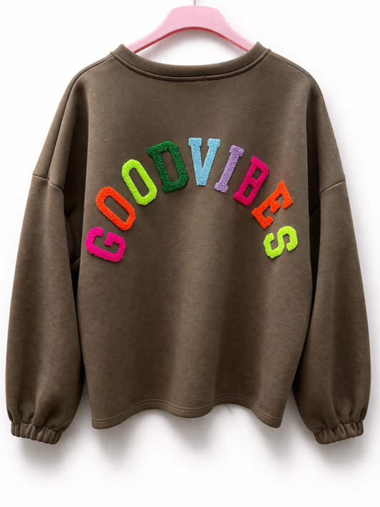 Pullover Goodvibes Backprint mit Teddy